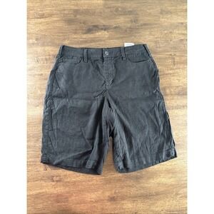NYDJ Bermuda Lift Tuck Shorts stretch Linen blend Women's 8 With 10" Inseam